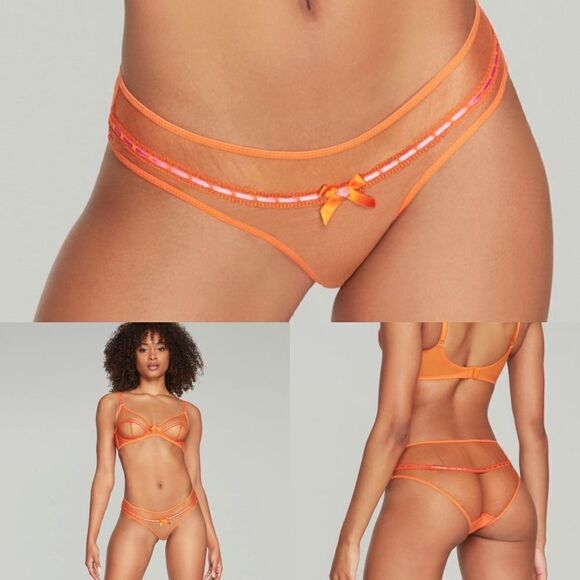🧡 NWT Agent Provocateur Pollie Sheer See Through Brief - Picture 1 of 8